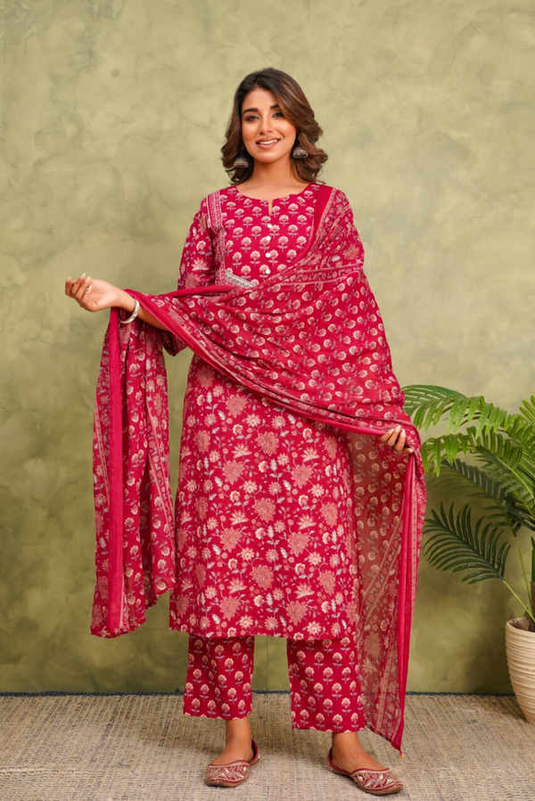 Rani Floral Printed Cotton Suit Set