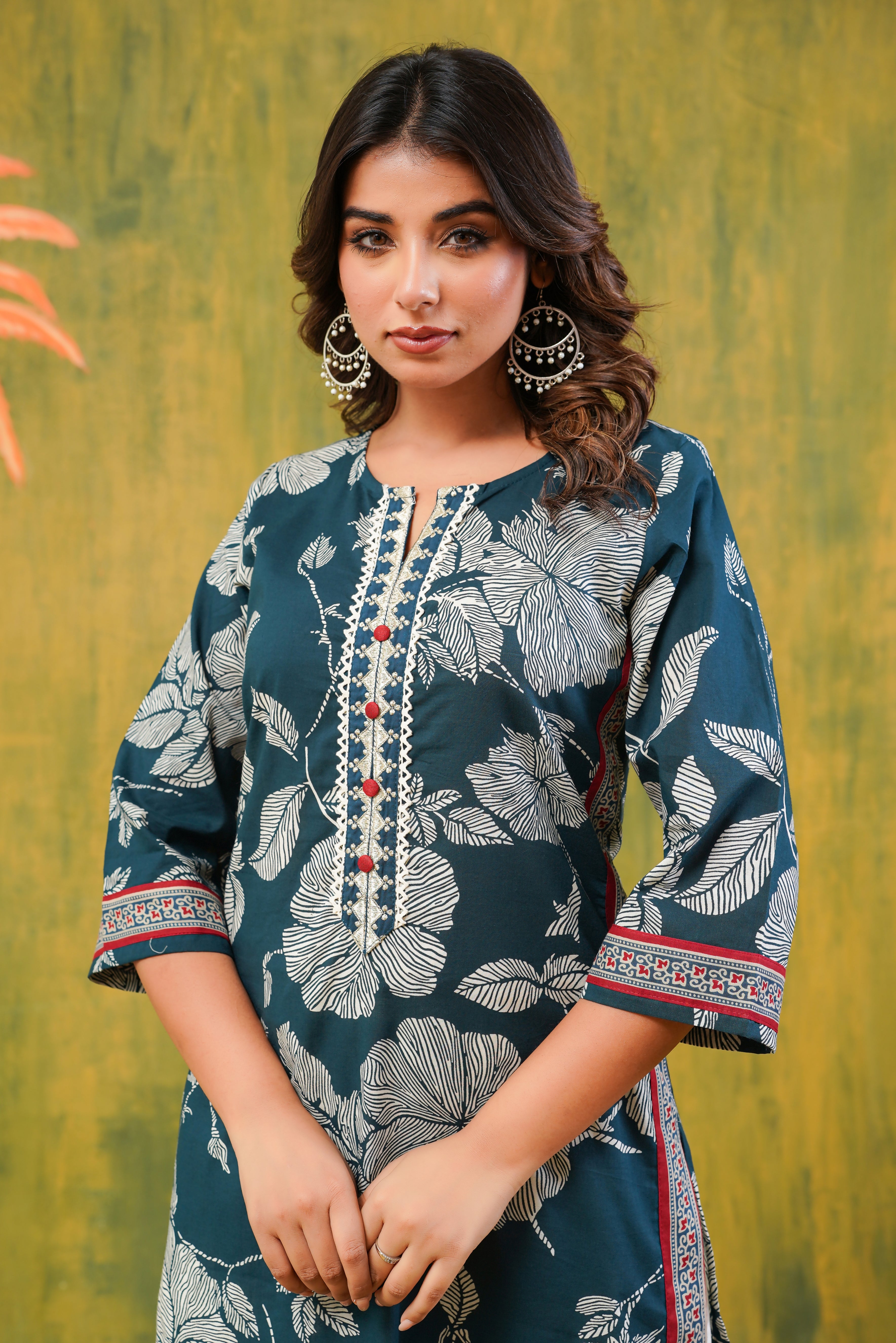 Rama Floral Printed Cotton Kurta