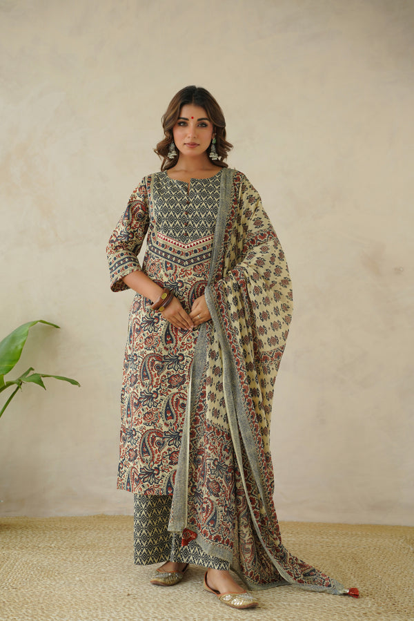 Multicolor Floral Printed Suit Set