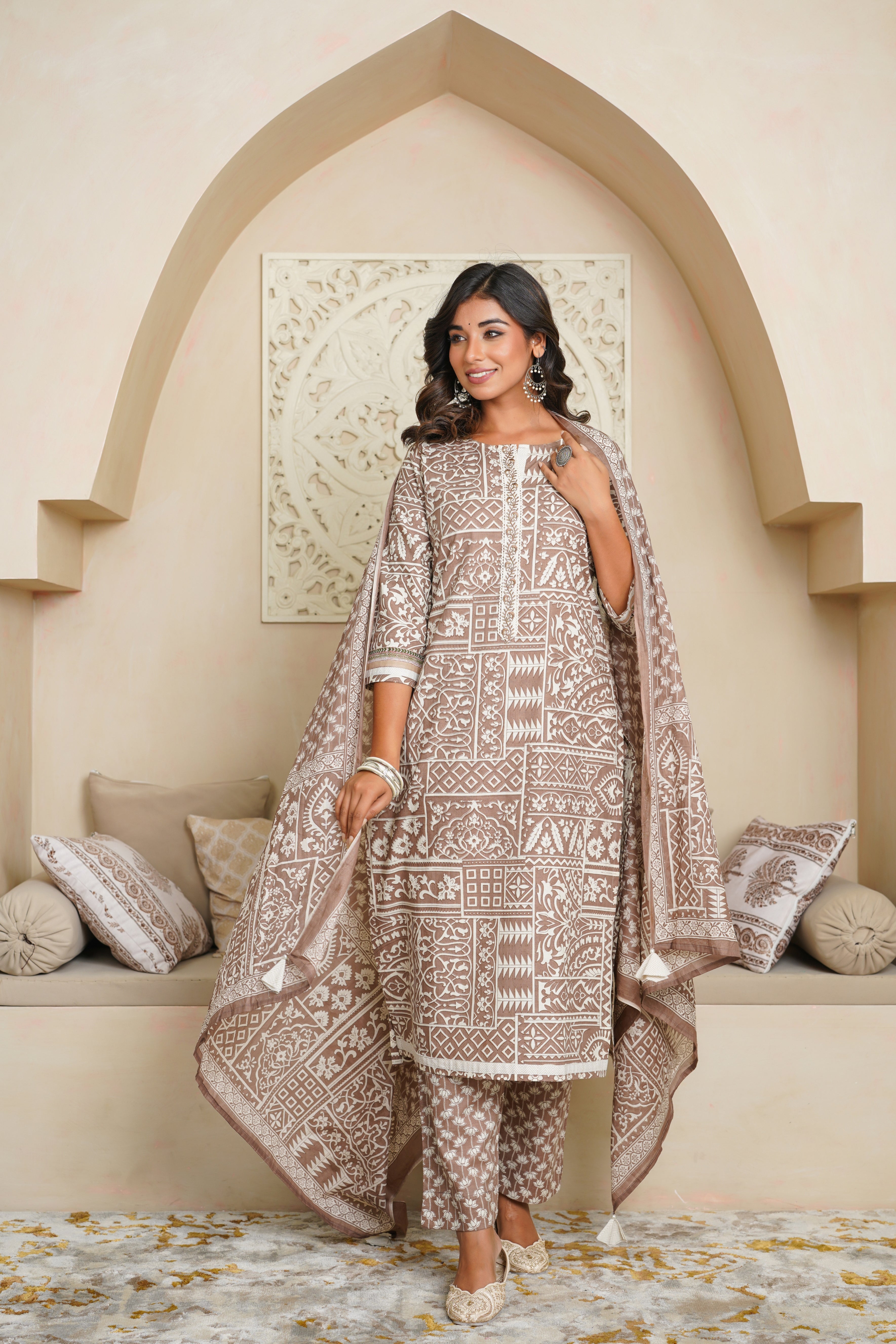 Kashish Motif Cotton Suit Set