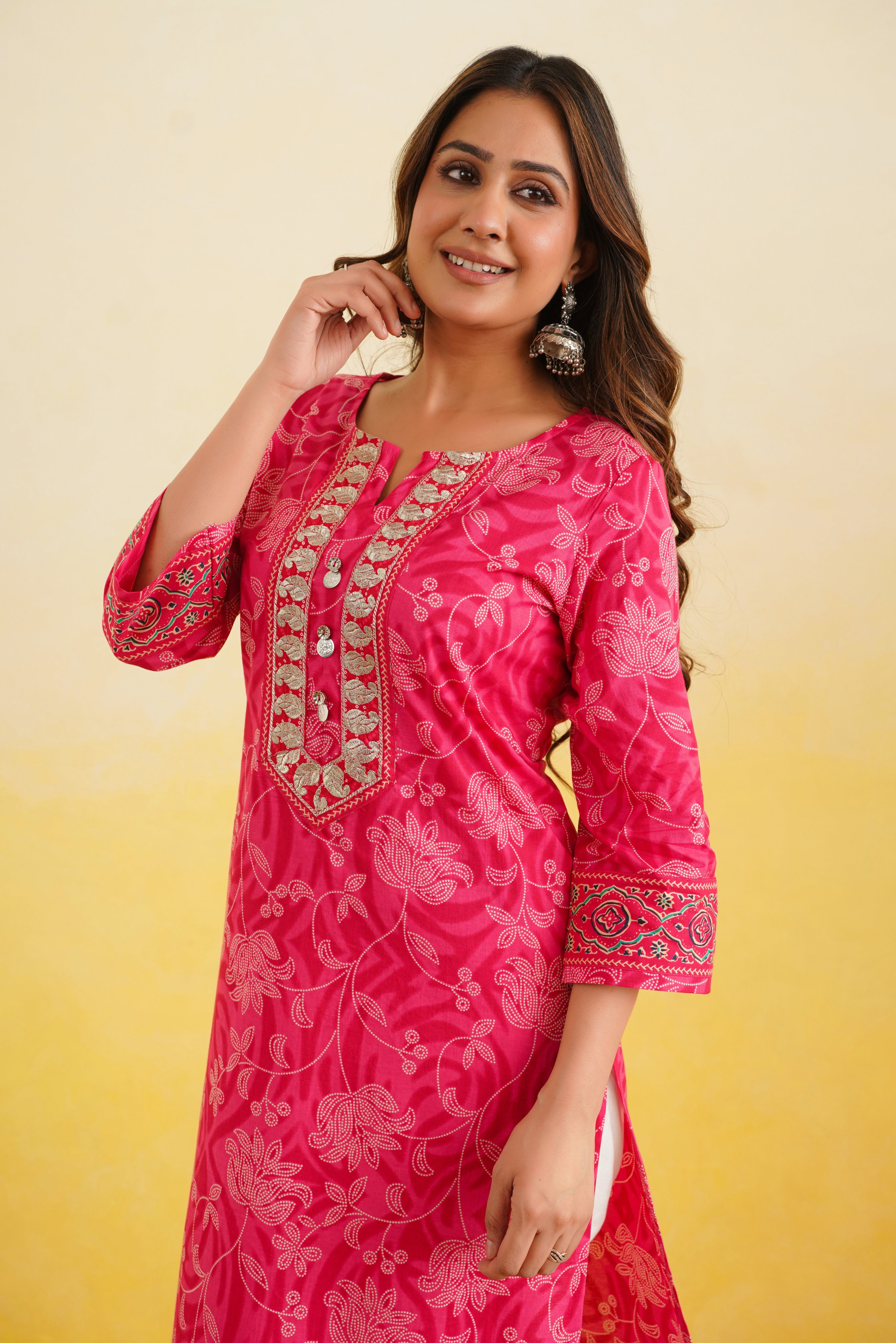Rani Floral Printed Cotton Kurta
