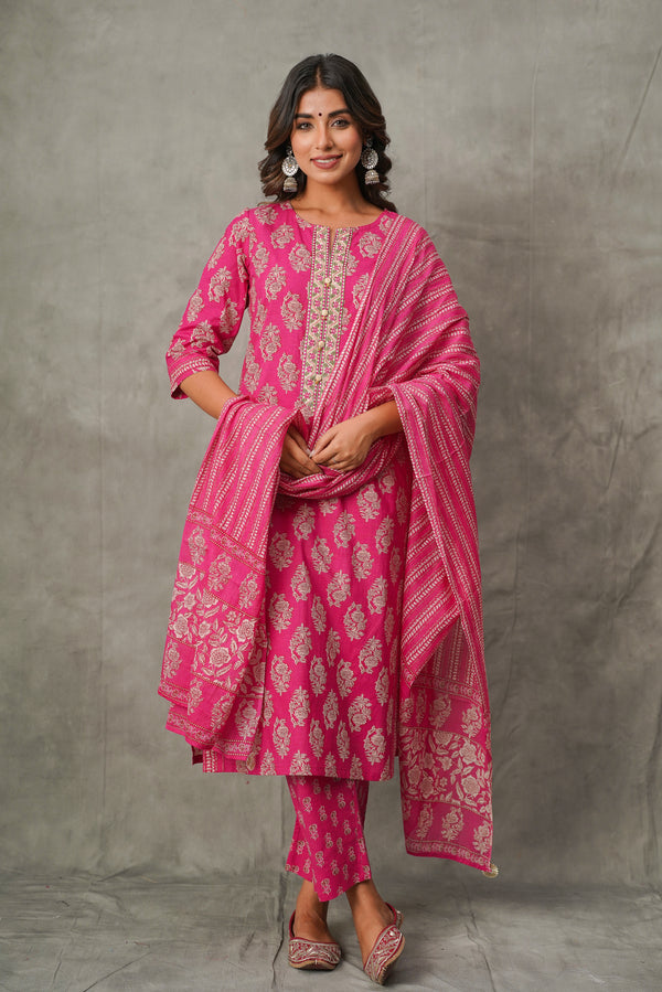 Rani Motif Cotton Suit Set