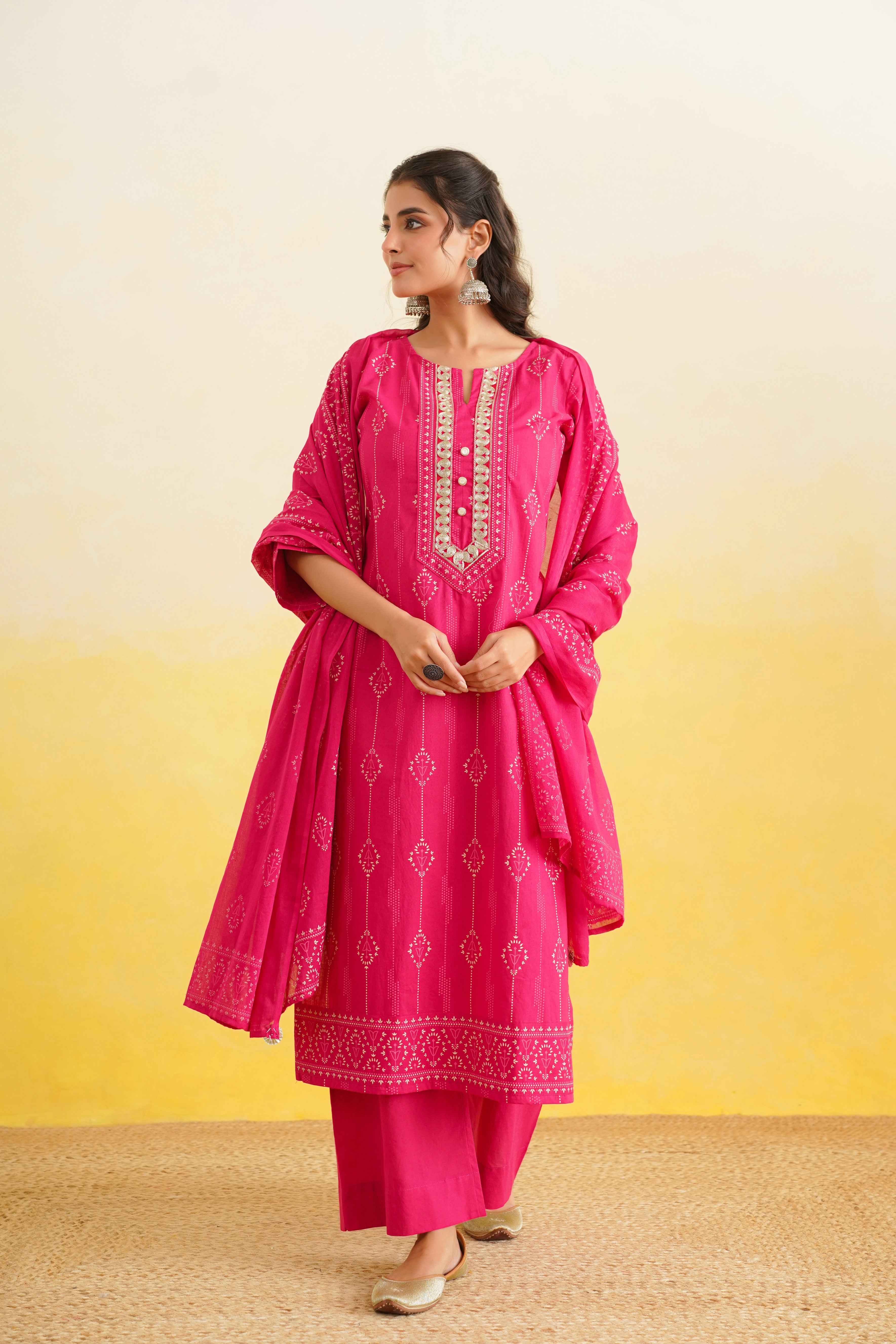 Rani Motif Printed Cotton Suit set