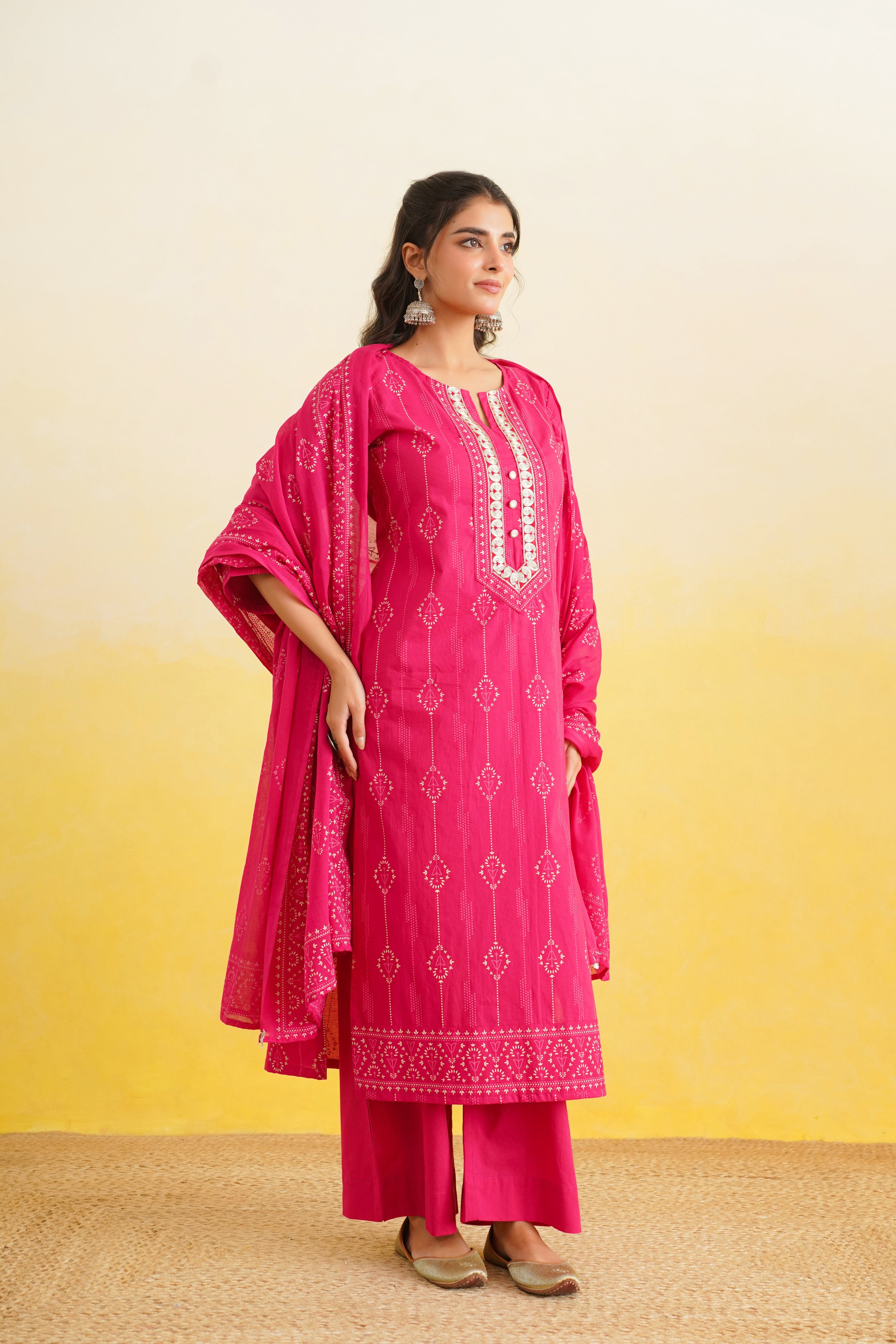 Rani Motif Printed Cotton Suit set