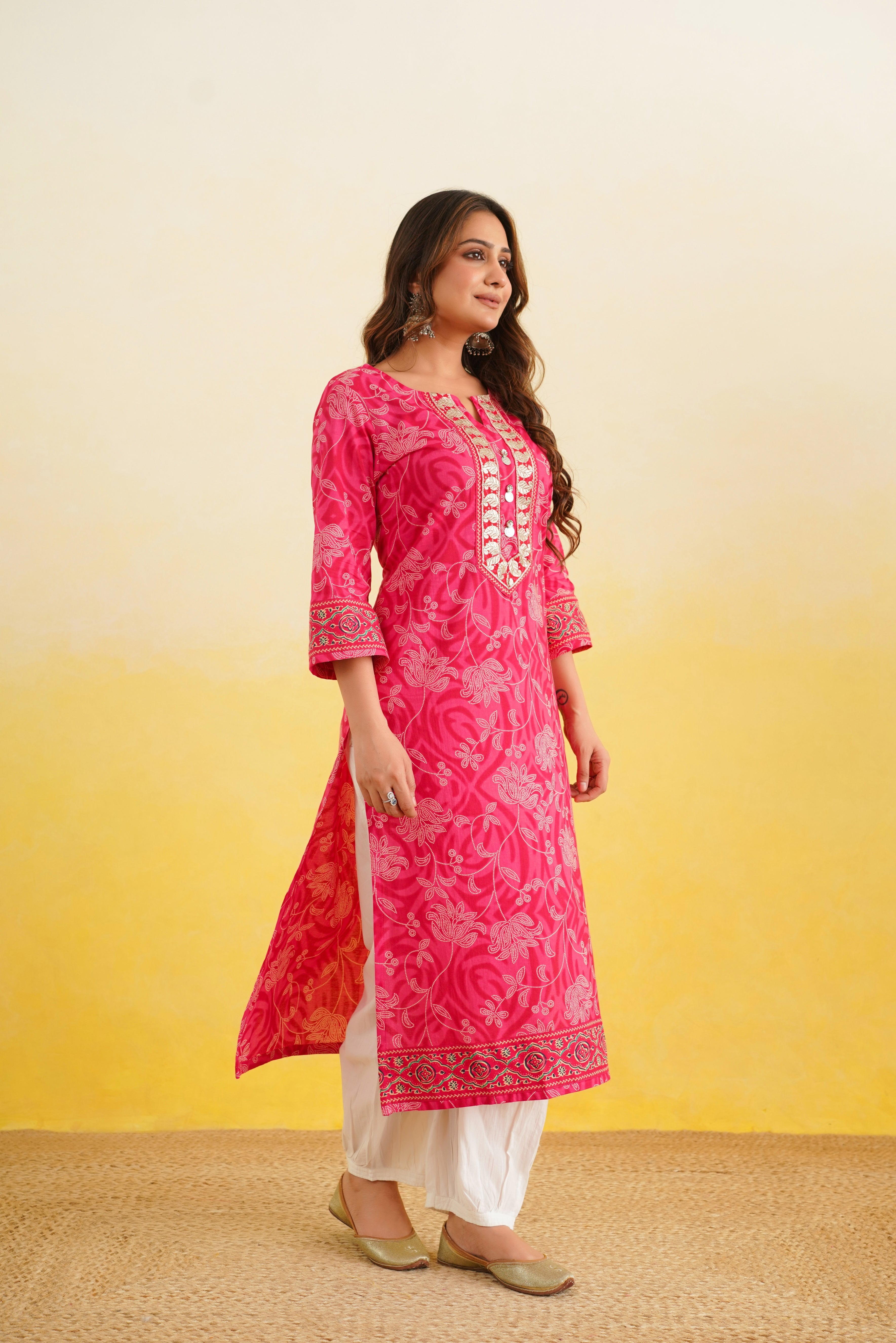 Rani Floral Printed Cotton Kurta