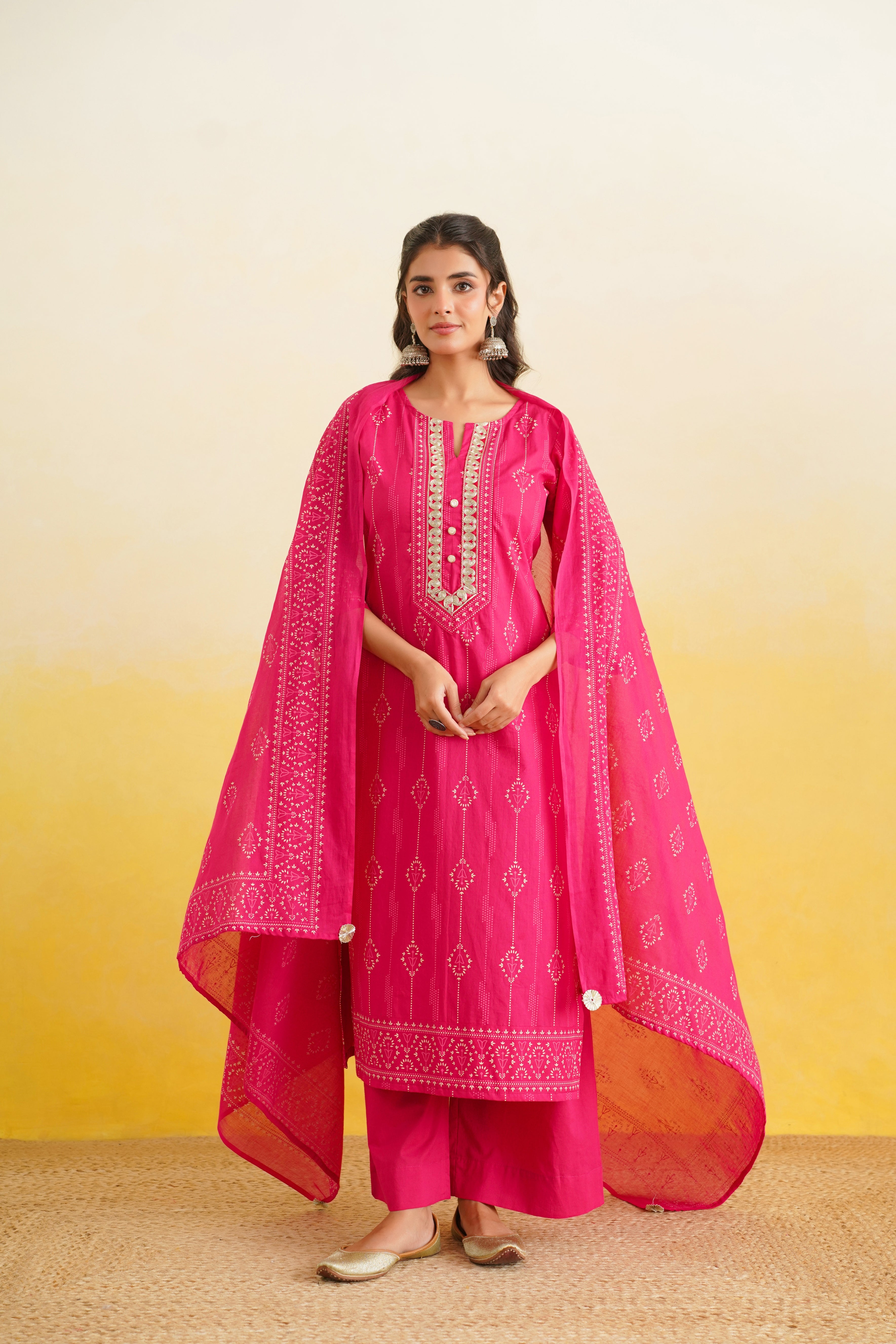 Rani Motif Printed Cotton Suit set