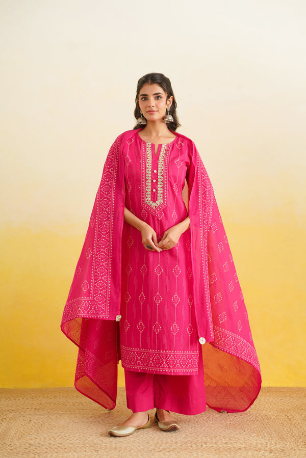 Rani Motif Printed Cotton Suit set