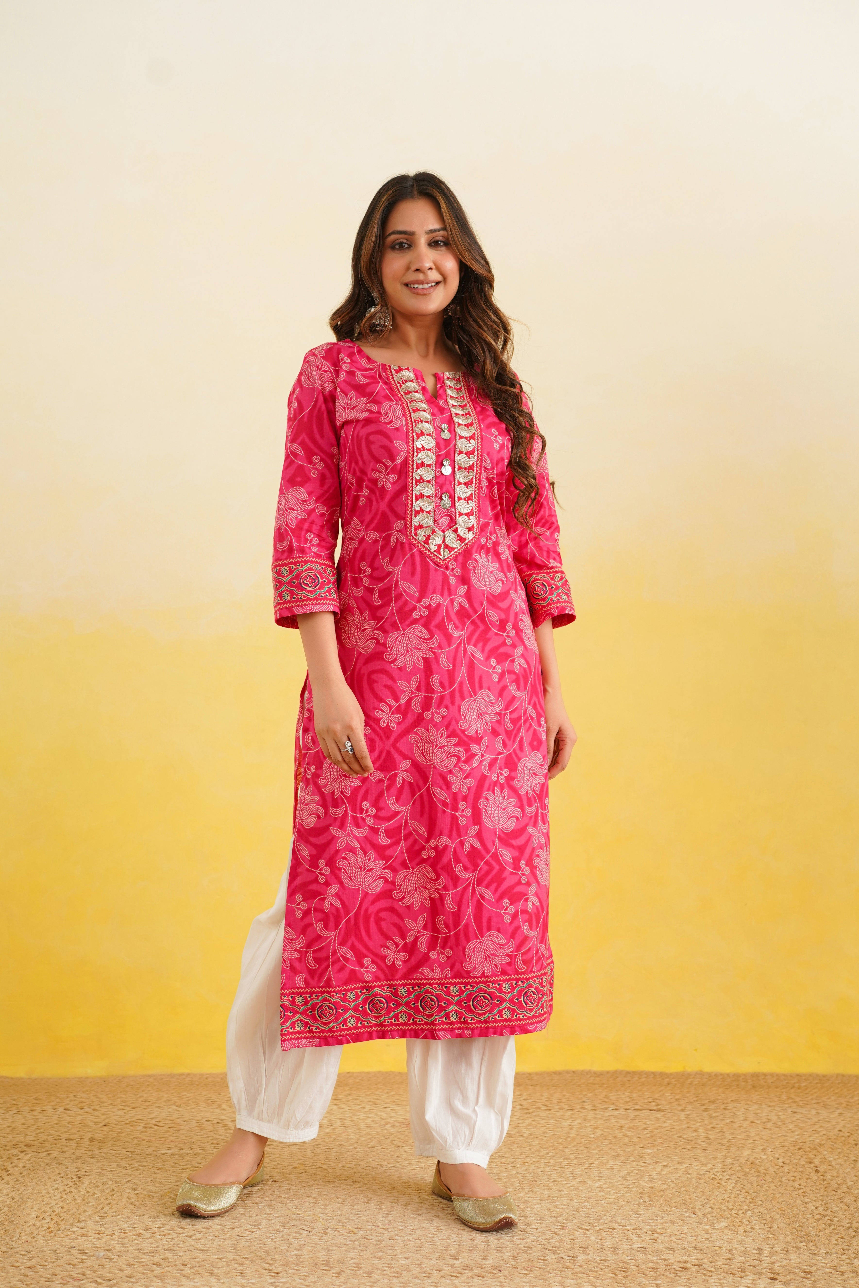 Rani Floral Printed Cotton Kurta