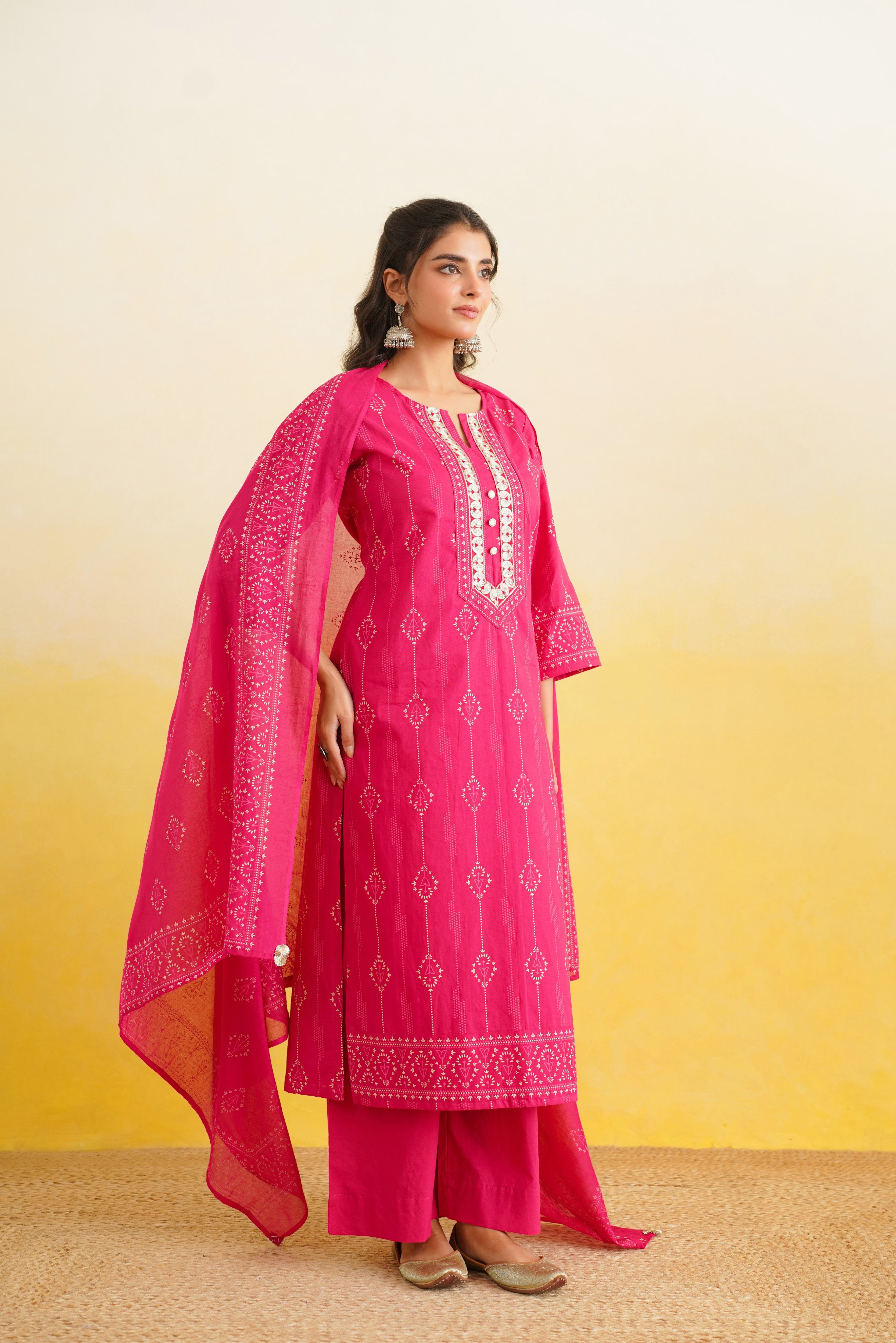 Rani Motif Printed Cotton Suit set