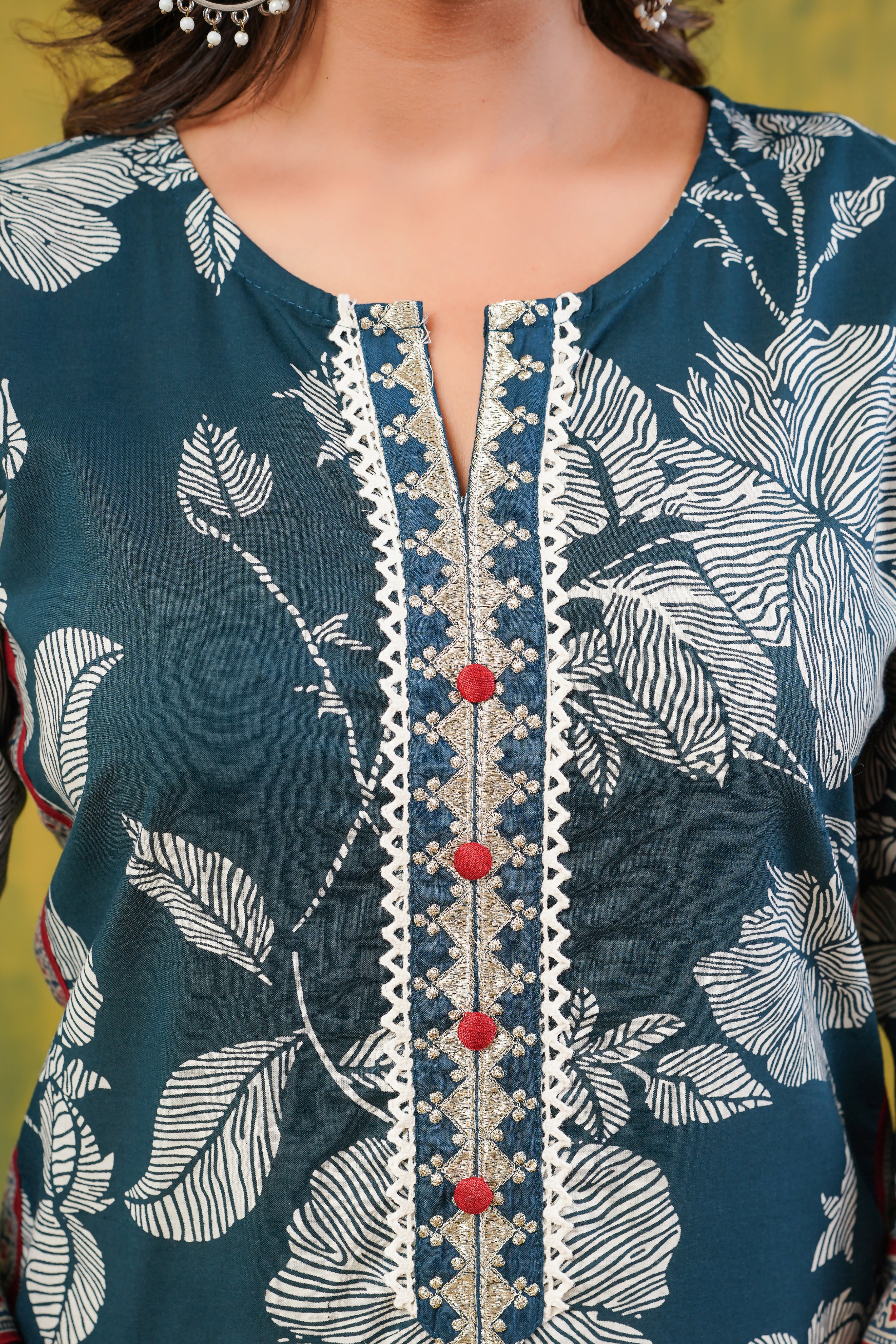 Rama Floral Printed Cotton Kurta