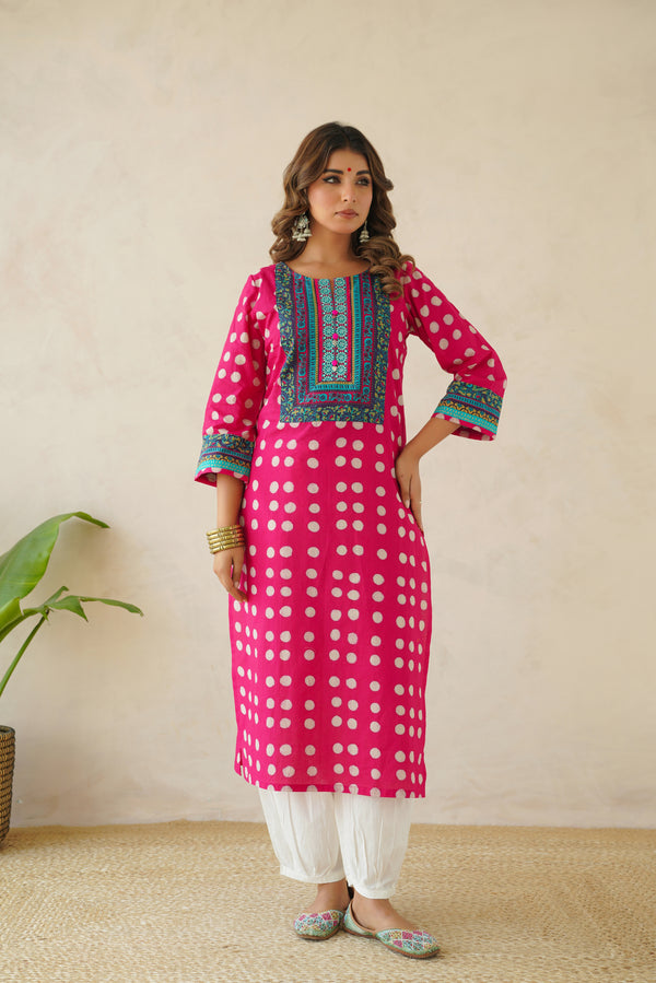 Rani Geometric Cotton Printed Kurta