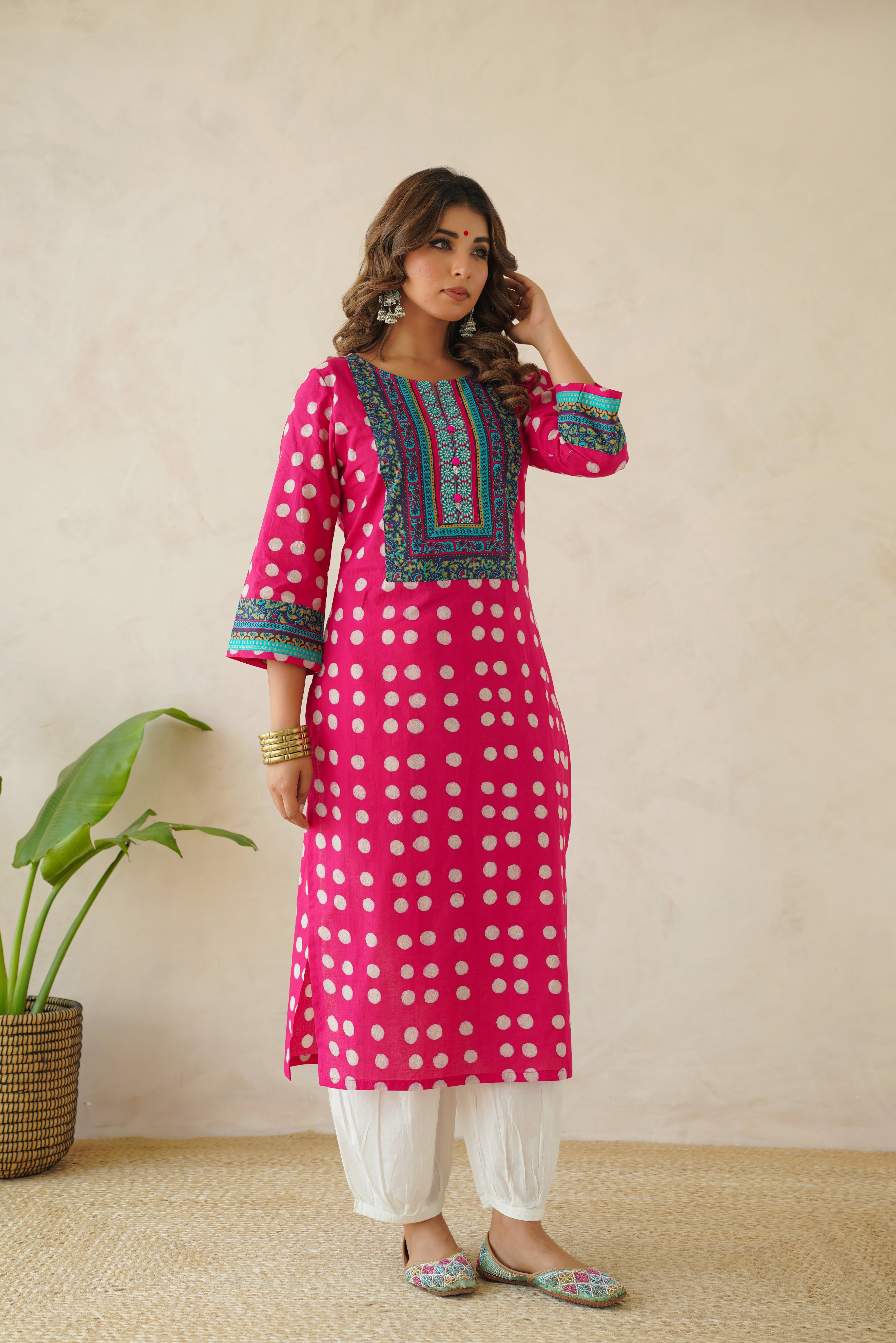 Rani Geometric Cotton Printed Kurta