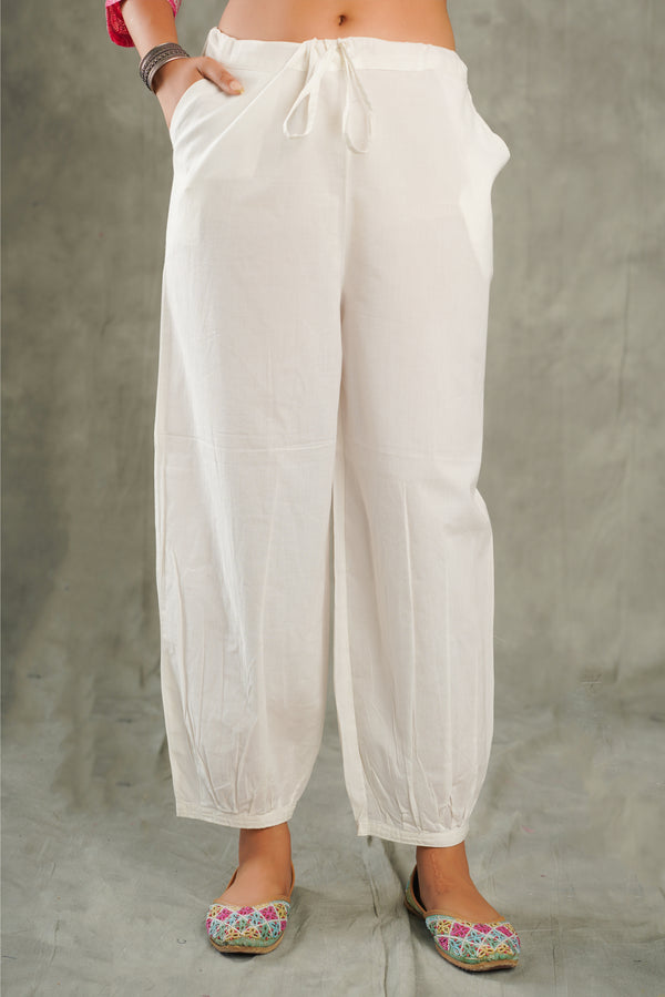 Off - White Cotton Afghani Pant