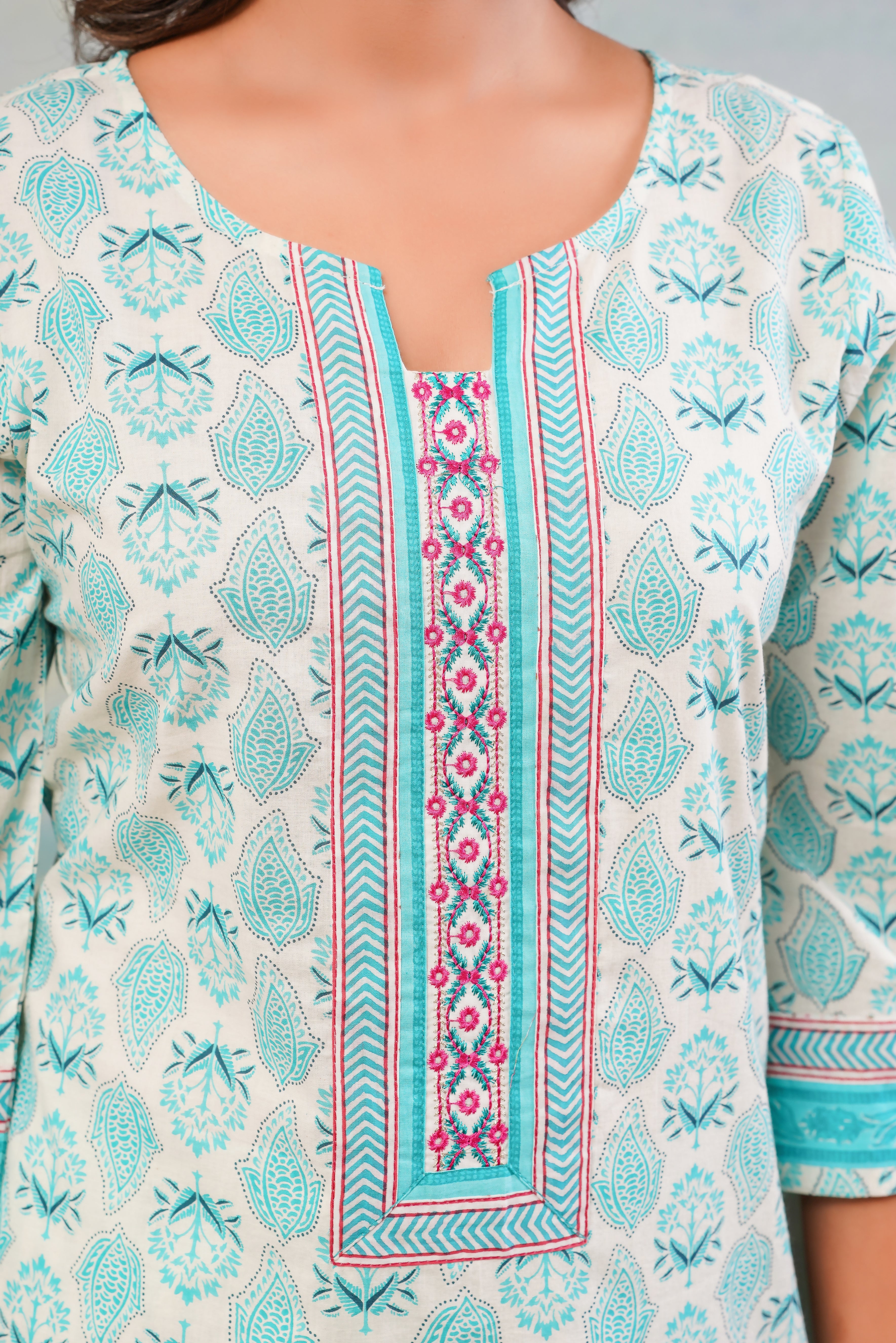 Firozi Motif Printed Cotton 2 Pec Set