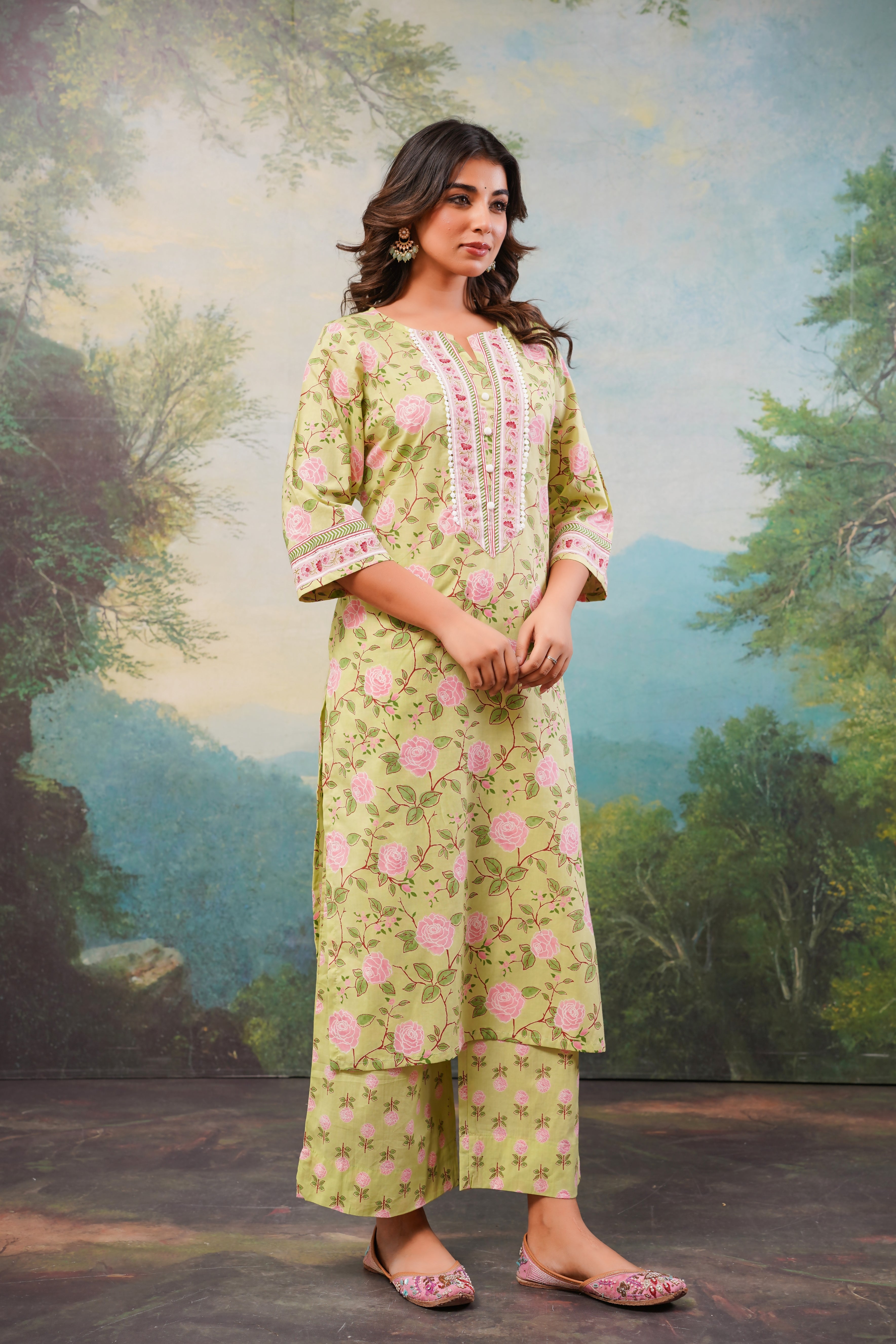 Pista Floral Printed Cotton 2 Pec Set