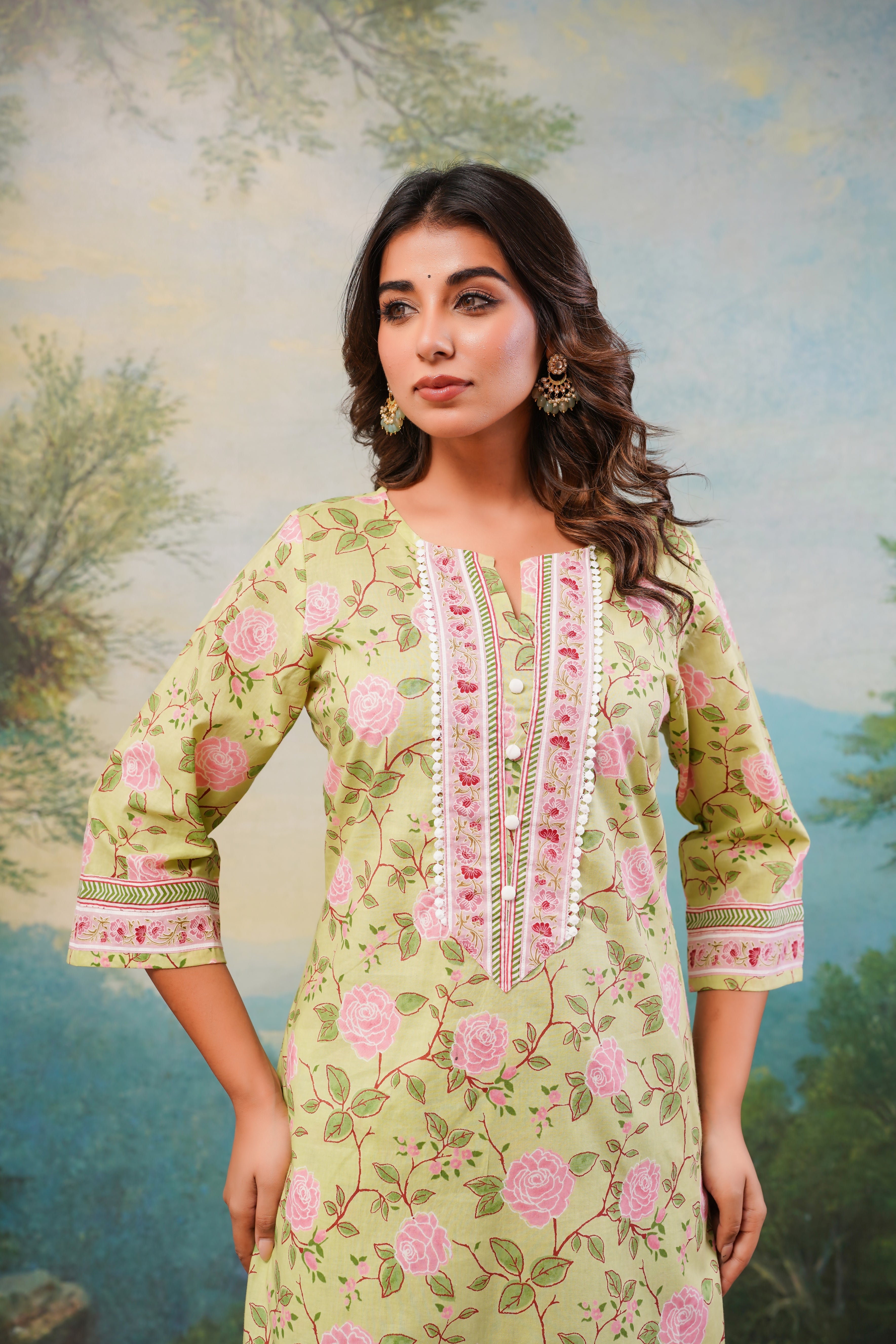 Pista Floral Printed Cotton 2 Pec Set