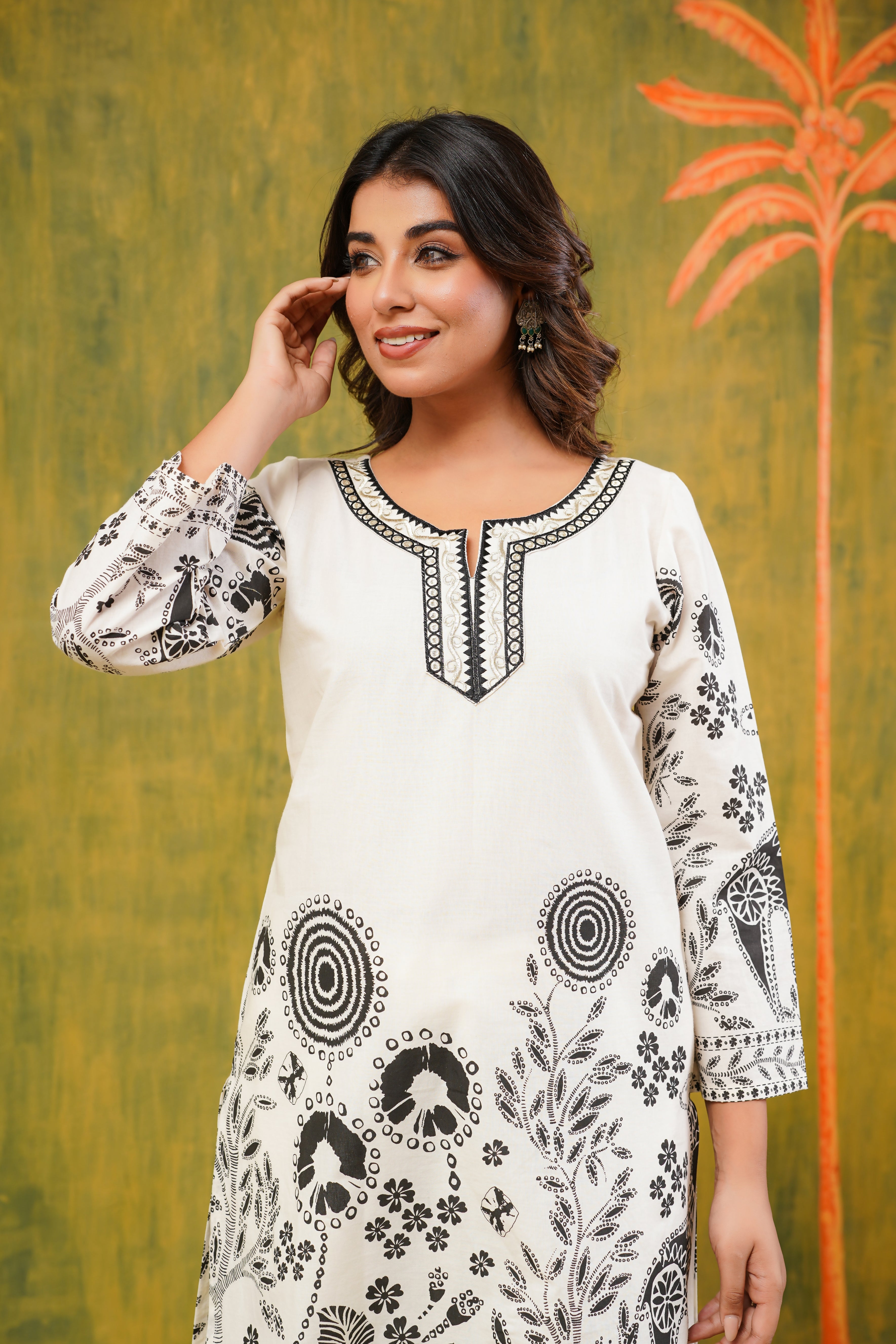 Black Tropical Cotton CO-ORD Set