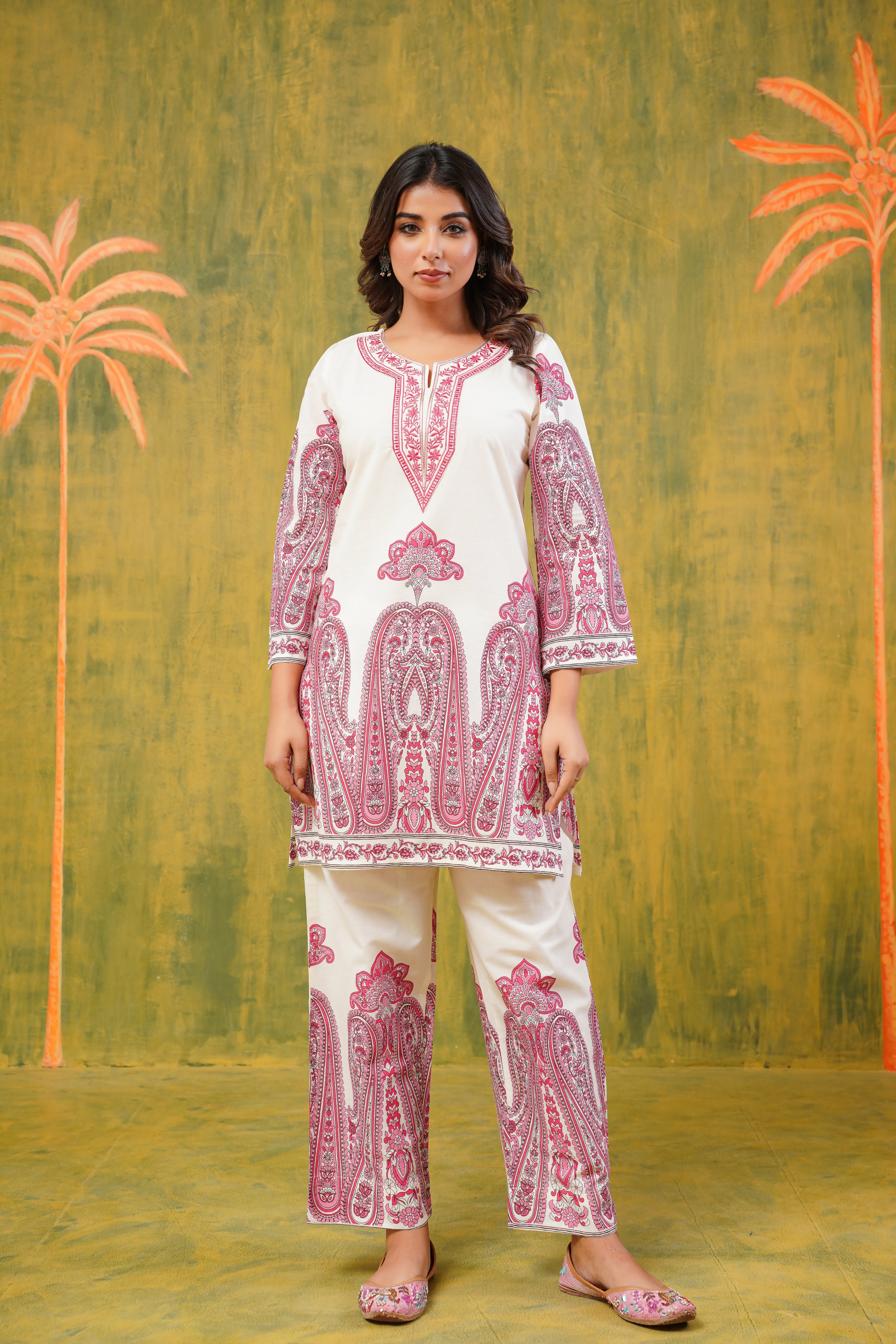 Multicolor Pink  Cotton CO-ORD Set