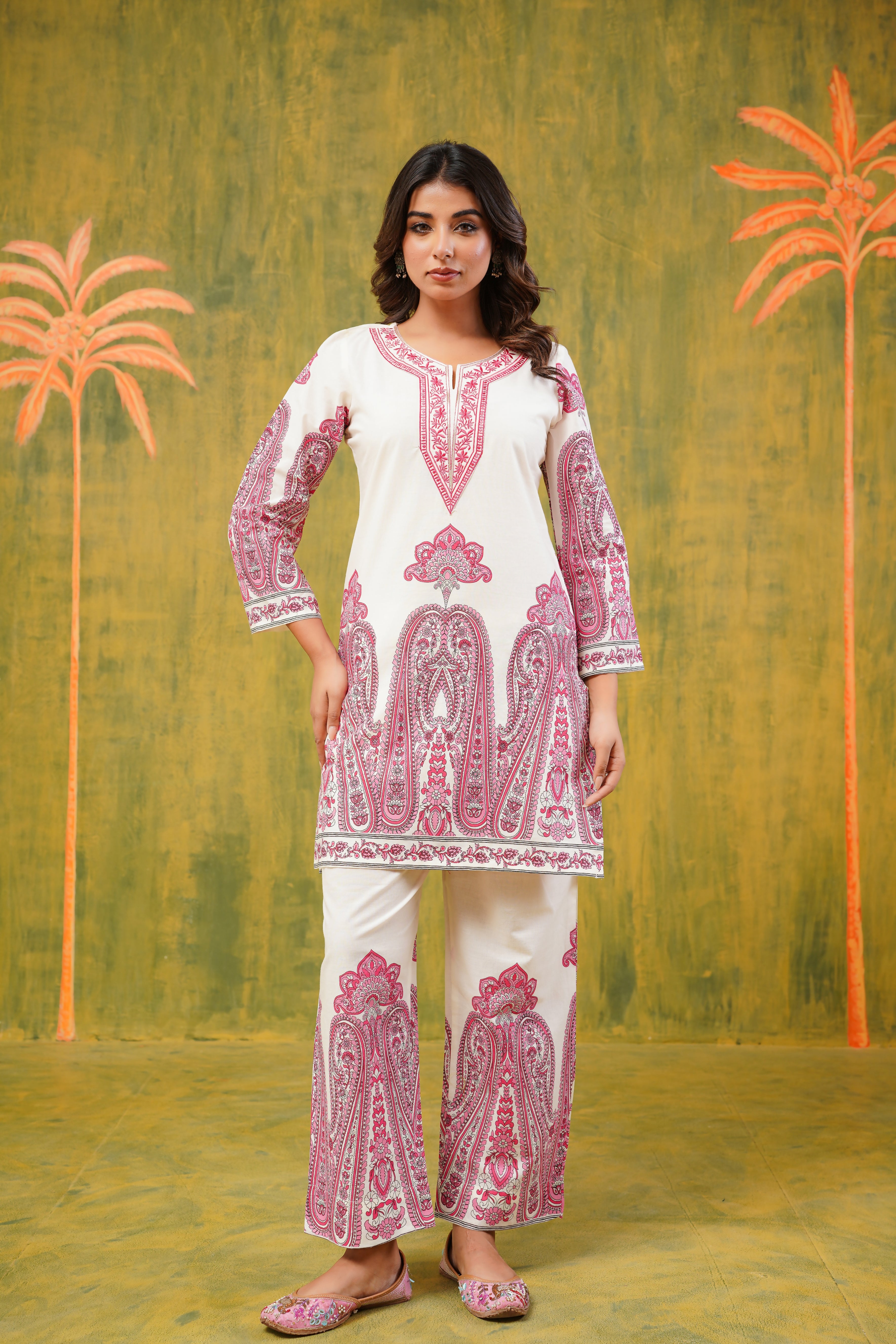 Multicolor Pink  Cotton CO-ORD Set