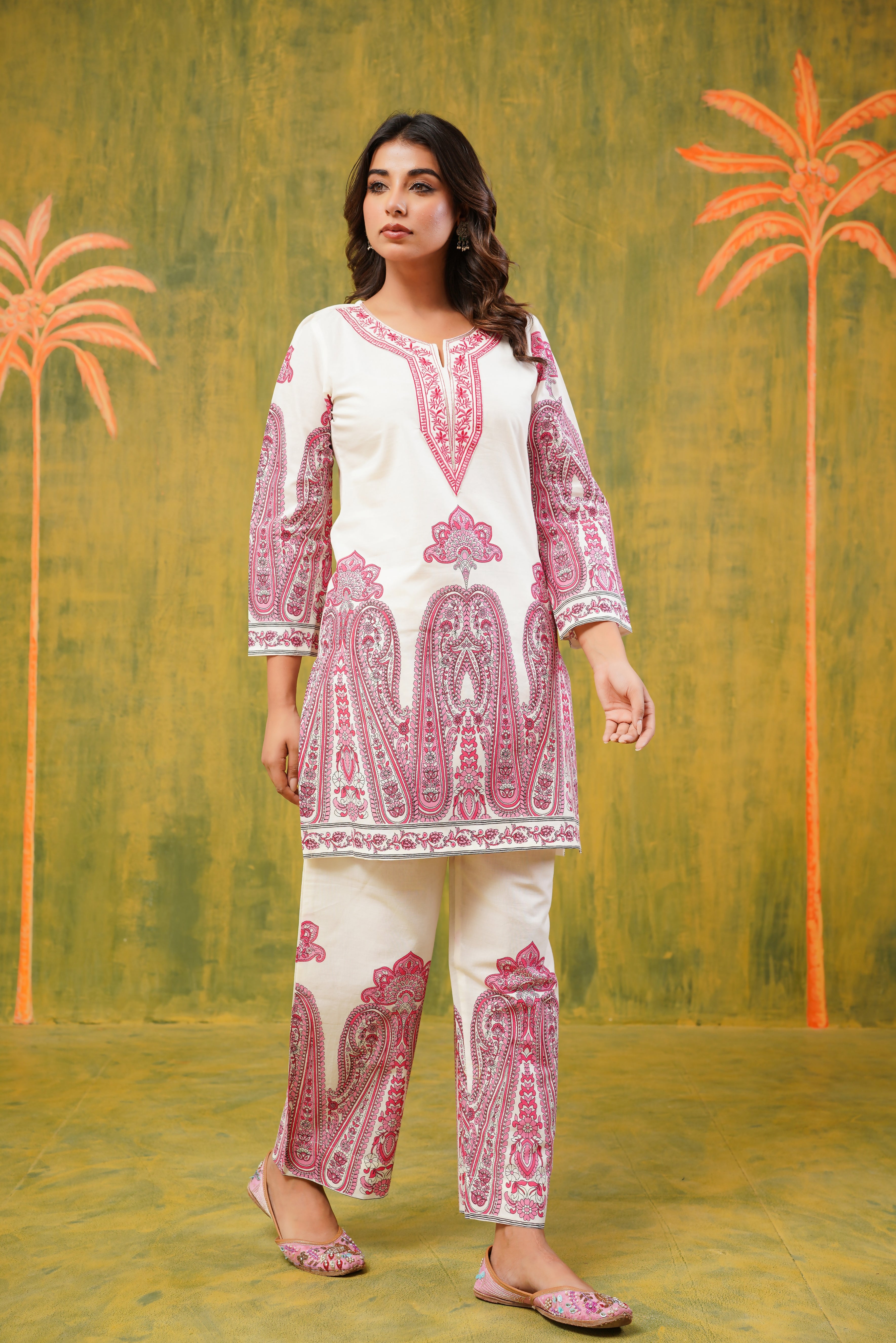 Multicolor Pink  Cotton CO-ORD Set