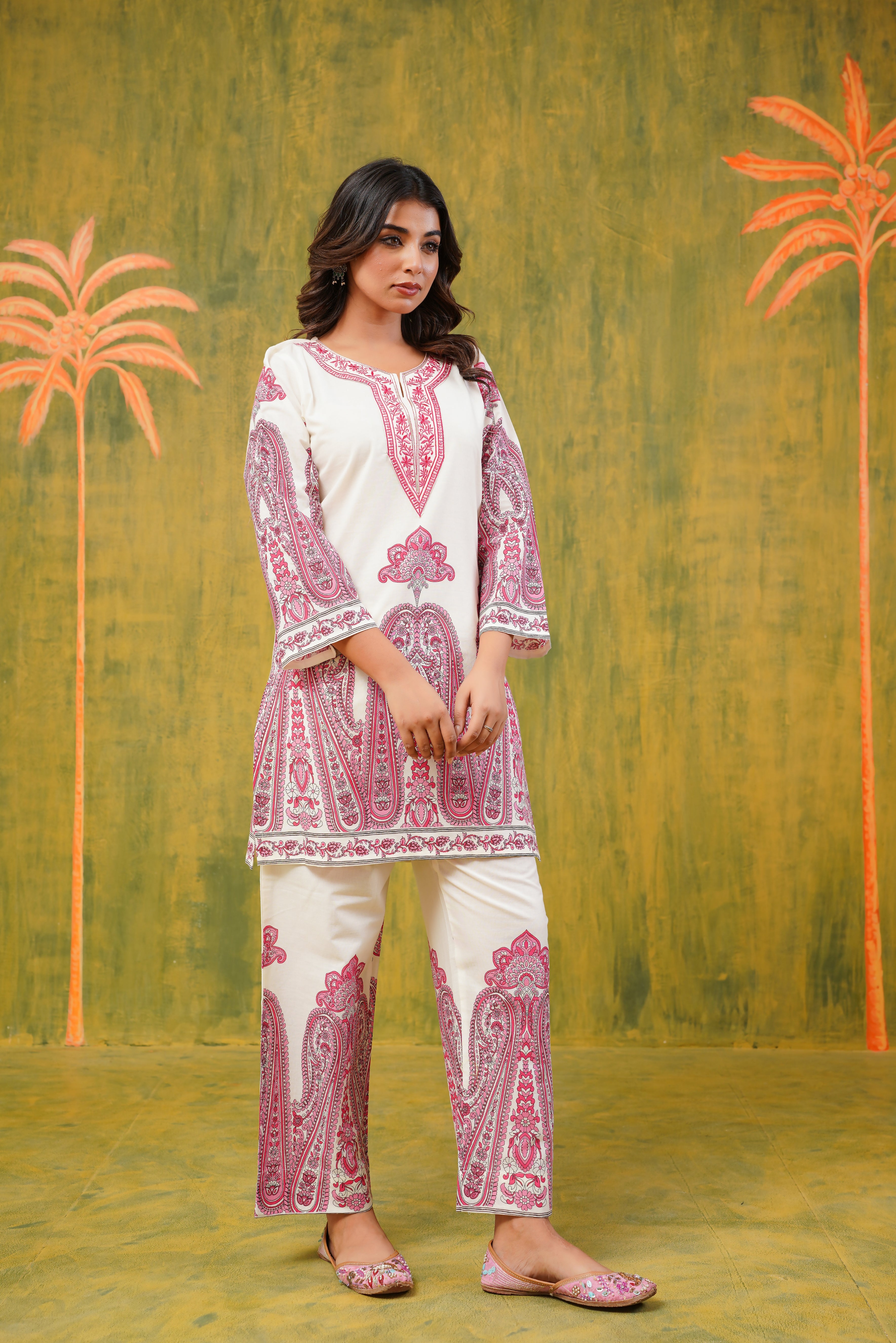 Multicolor Pink  Cotton CO-ORD Set