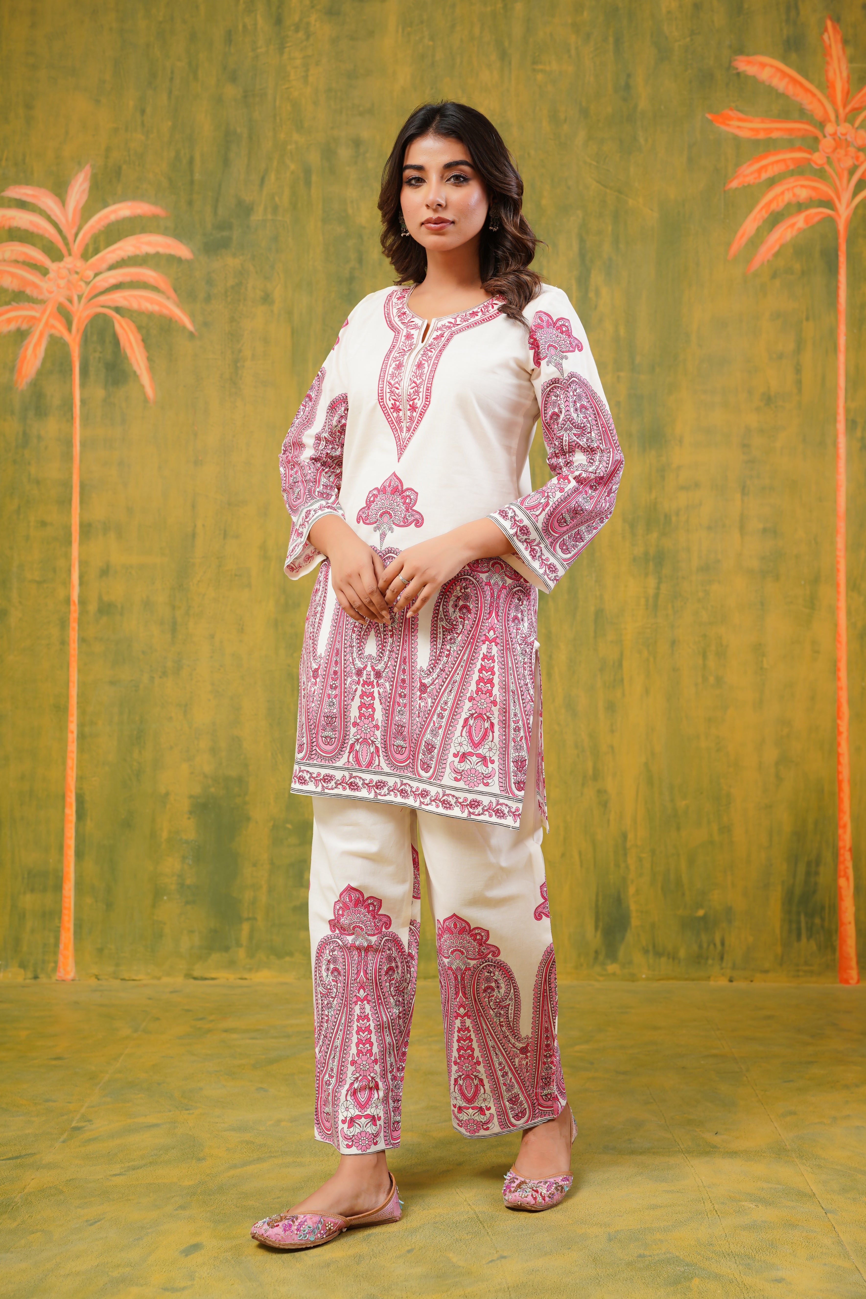 Multicolor Pink  Cotton CO-ORD Set