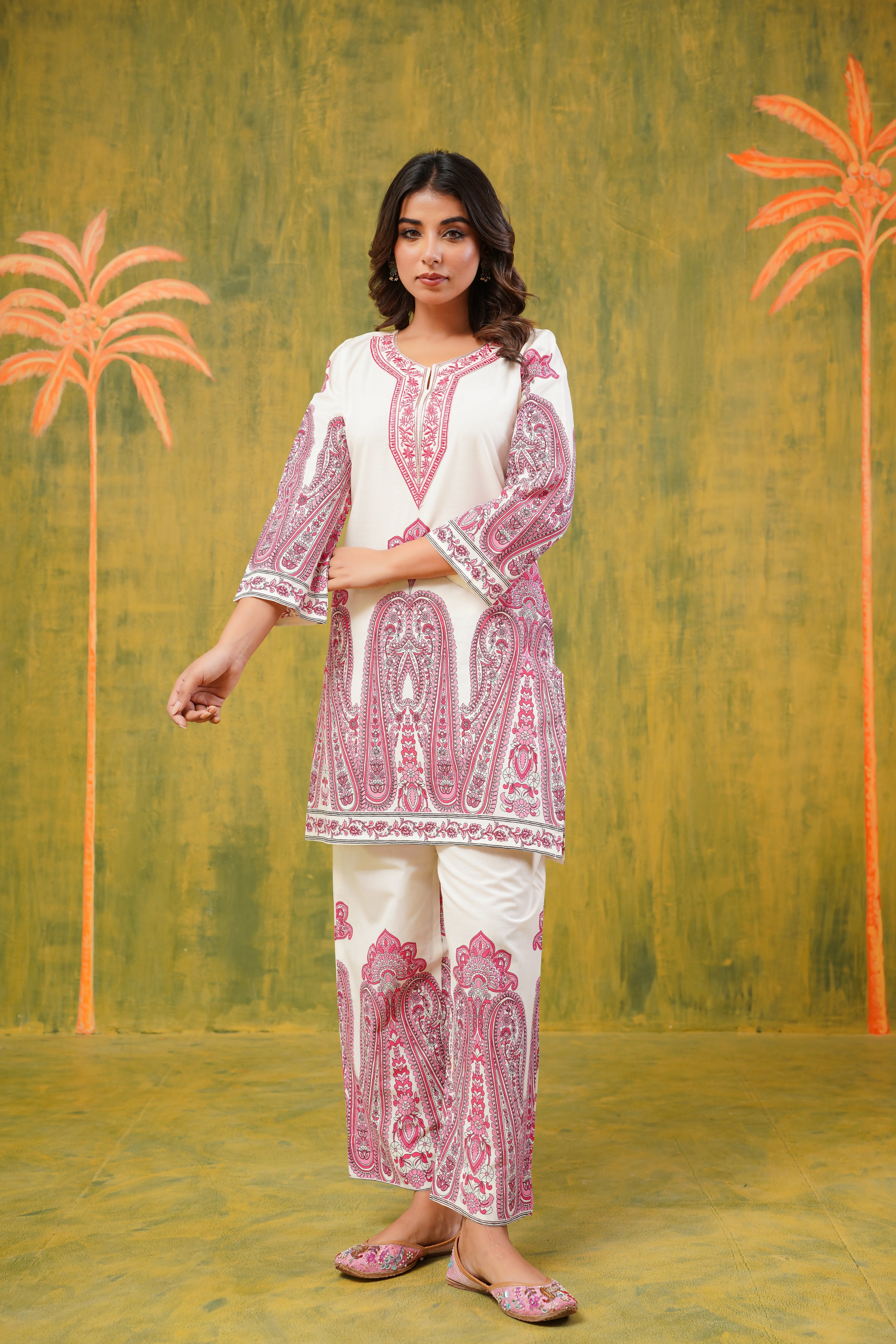 Multicolor Pink  Cotton CO-ORD Set